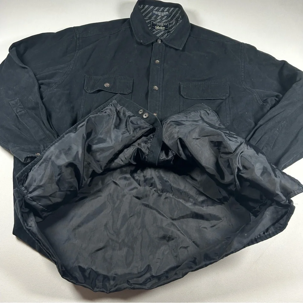 Vintage Levi Strauss Shacket Chamois Lumberjack Camping Shirt Black Mens XXL - Picture 5 of 10